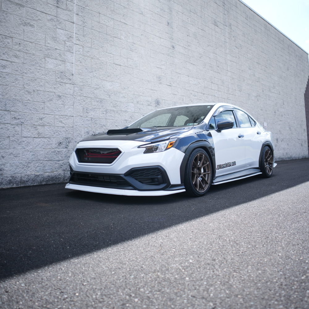 JDMuscle [22-25 WRX] 3-Piece Front Lip V1 Paint Matched / Gloss Black / RAW ABS