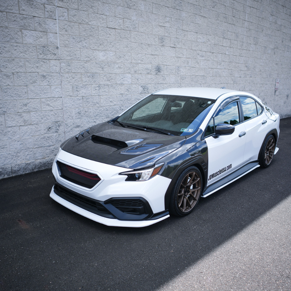 JDMuscle [22-25 WRX] 3-Piece Front Lip V1 Paint Matched / Gloss Black / RAW ABS