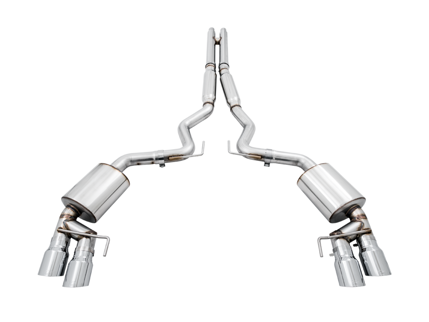 AWE Tuning Touring Edition Cat-back Exhaust for the 2018 Mustang GT - Quad Chrome Silver Tips 3015-42102