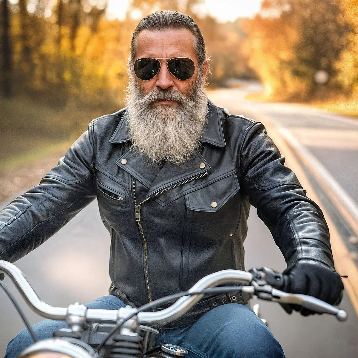 Hot Leathers JKM1022 Mens Motorcycle Leather Biker Jacket with Concealed Carry Pocket