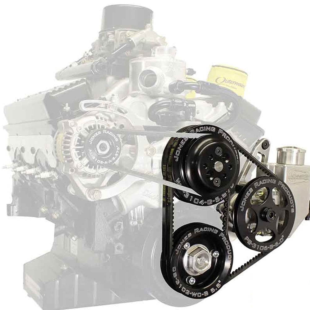 JONES RACING PRODUCTS Drive Kit VBelt SBC Crate w/WP P/S & Alt 3004A