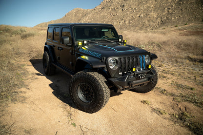 Full Vehicle view of Dual Light Pod Mounts for the 2021-2023 Jeep Wrangler JL 4xe