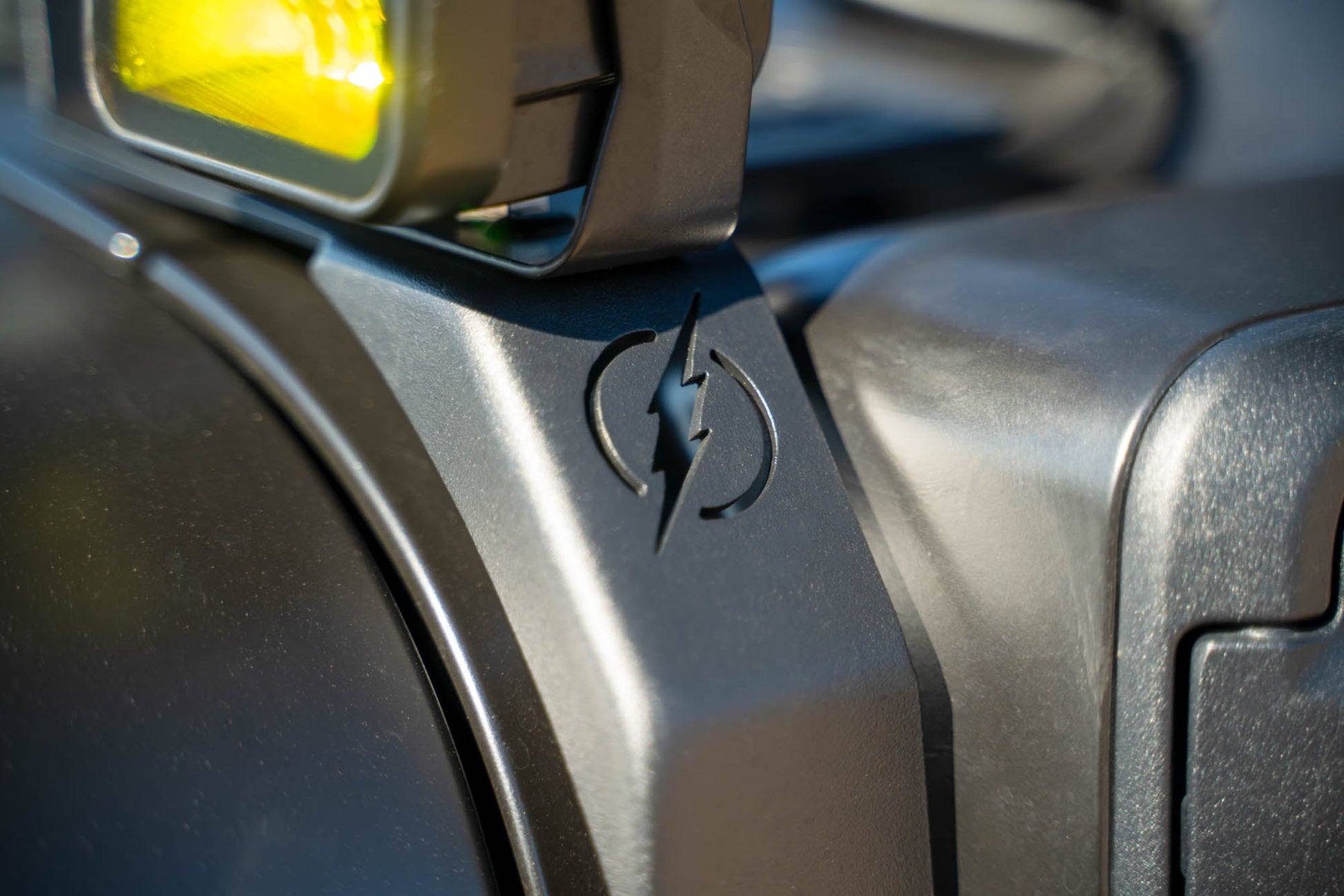 Lightning Bolt Cutout on the Dual Light Pod Mounts for the 2021-2023 Jeep Wrangler JL 4xe