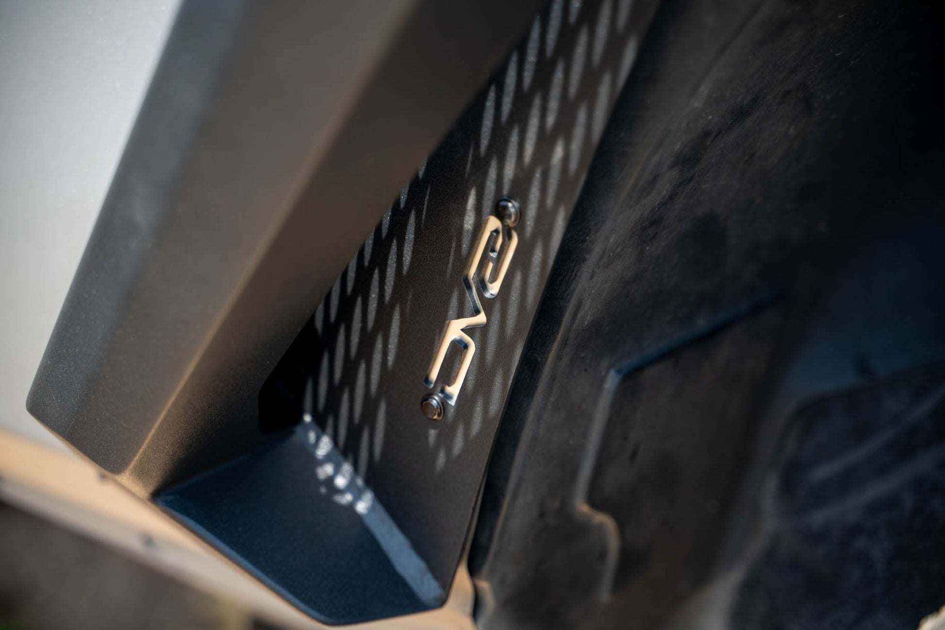 DV8 Logo Cutout on the Armor Fender Flares for the 2007-2018 Jeep Wrangler JK