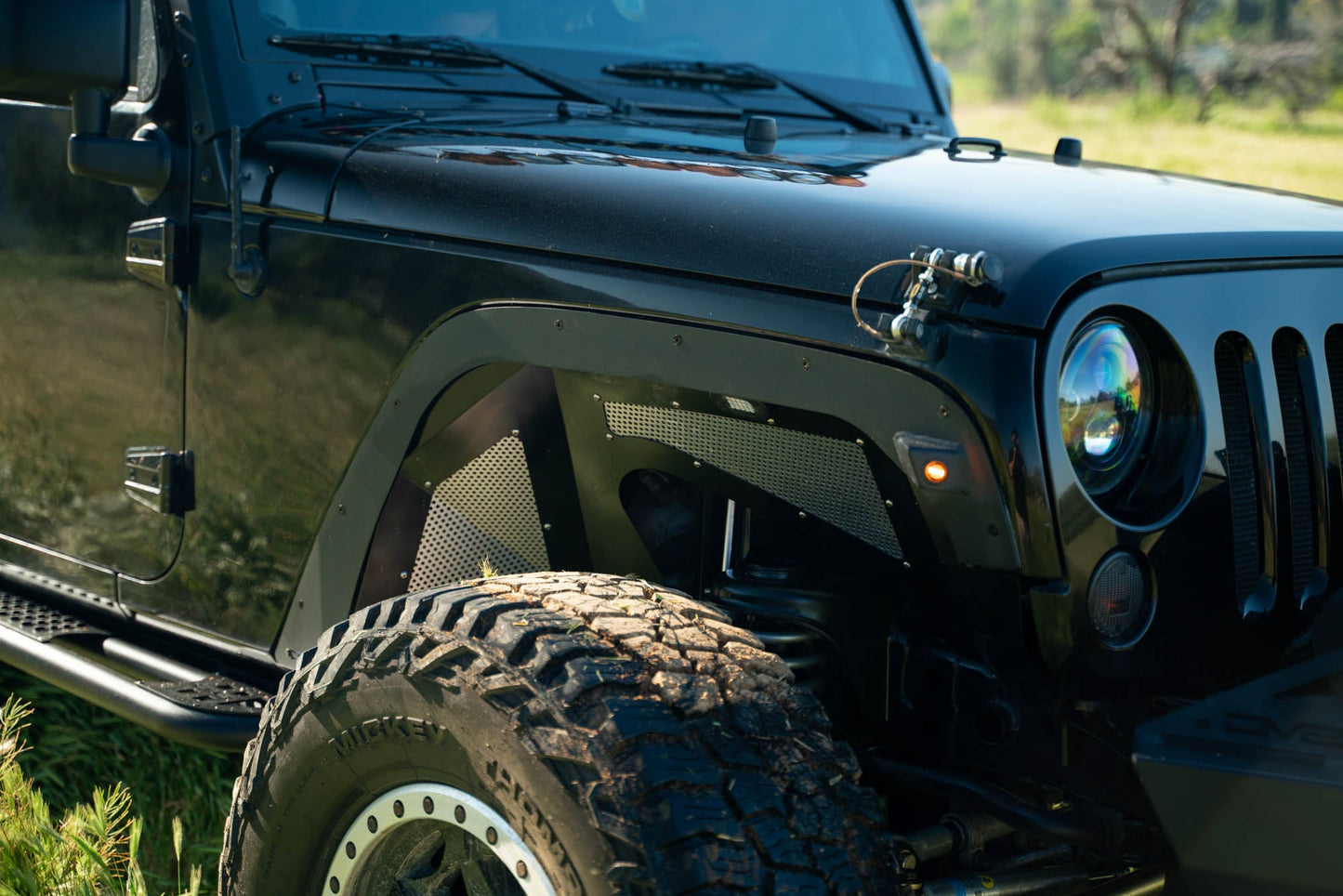 Fender Flare Deletes for the 2007-2018 Jeep Wrangler JK with lit running lights