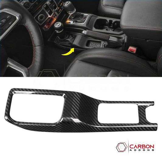 2018+ Jeep Wrangler JL & 2020+ Gladiator JT Real Carbon Fiber 4WD Shifter Base Trim Cover