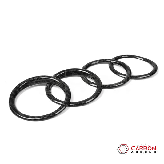 2018+ Jeep Wrangler JL & 2020+ Gladiator JT Real Carbon Fiber Dashboard A/C Vent Trim Covers (4pcs)