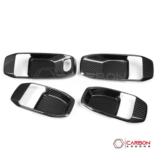 2018+ Jeep Wrangler JL & 2020+ Gladiator JT Real Carbon Fiber Interior Door Handle Trim Covers (4pcs)