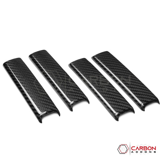 2018+ Jeep Wrangler JL & 2020+ Gladiator JT Real Carbon Fiber A & B Pillar Grab Handle Trim Covers (4pcs)