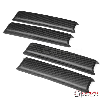 2018+ Jeep Wrangler JL & 2020+ Gladiator JT Real Carbon Fiber A & B Pillar Grab Handle Trim Covers (4pcs)