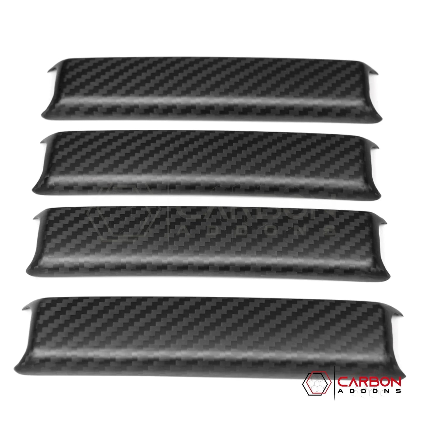2018+ Jeep Wrangler JL & 2020+ Gladiator JT Real Carbon Fiber A & B Pillar Grab Handle Trim Covers (4pcs)