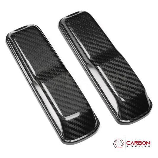 2018+ Jeep Wrangler JL & 2020+ Gladiator JT Real Carbon Fiber Windshield Hold Down Bracket Covers (2pcs)
