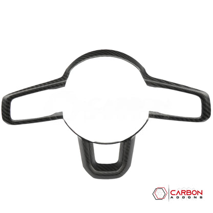 Jeep Gladiator Steering Wheel Trim Cover – Real Dry Carbon Fiber (Glossy or Matte) 2020–Current