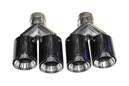 BMW M Power Universal Fit Carbon Fiber Dual Muffler Tips