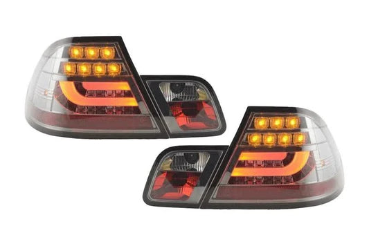 BMW 3-series E46 Coupe Chrome Smoked LED LightBar Taillights Set (1999-2002)