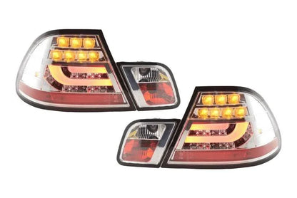 BMW 3-series E46 Coupe Chrome Clear LED LightBar Taillights Set (1999-2003)