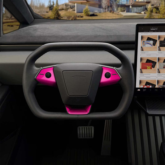 KPMF Momentum Pink Tesla Steering Wheel Trim Decal Kit (3pcs) | Cybertruck