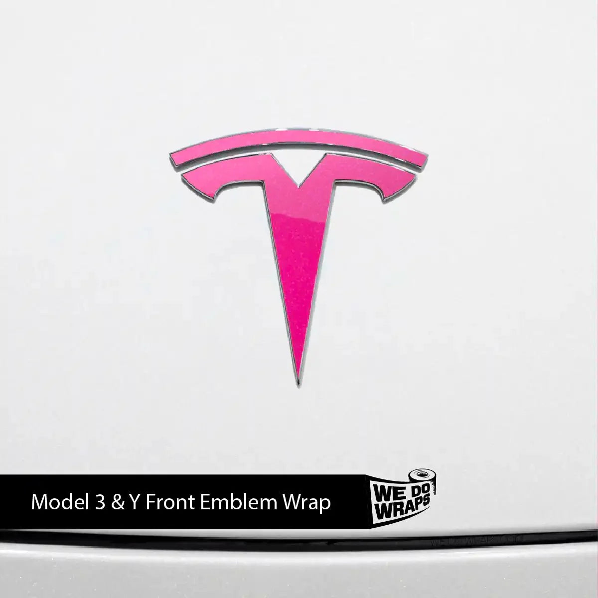 KPMF Gloss Momentum Pink Tesla Emblem Decals (Front + Back) | Model Y