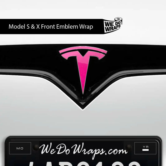 KPMF Gloss Momentum Pink Tesla Emblem Decals (Front + Back) | Model X