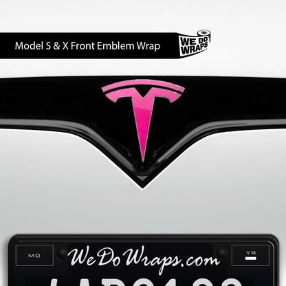 KPMF Gloss Momentum Pink Tesla Emblem Decals (Front + Back) | Model S