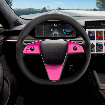 KPMF Momentum Pink Tesla Steering Wheel Trim Decal Kit (3pcs) | Model X ’21-26