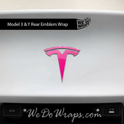 KPMF Gloss Momentum Pink Tesla Emblem Decals (Front + Back) | Model Y