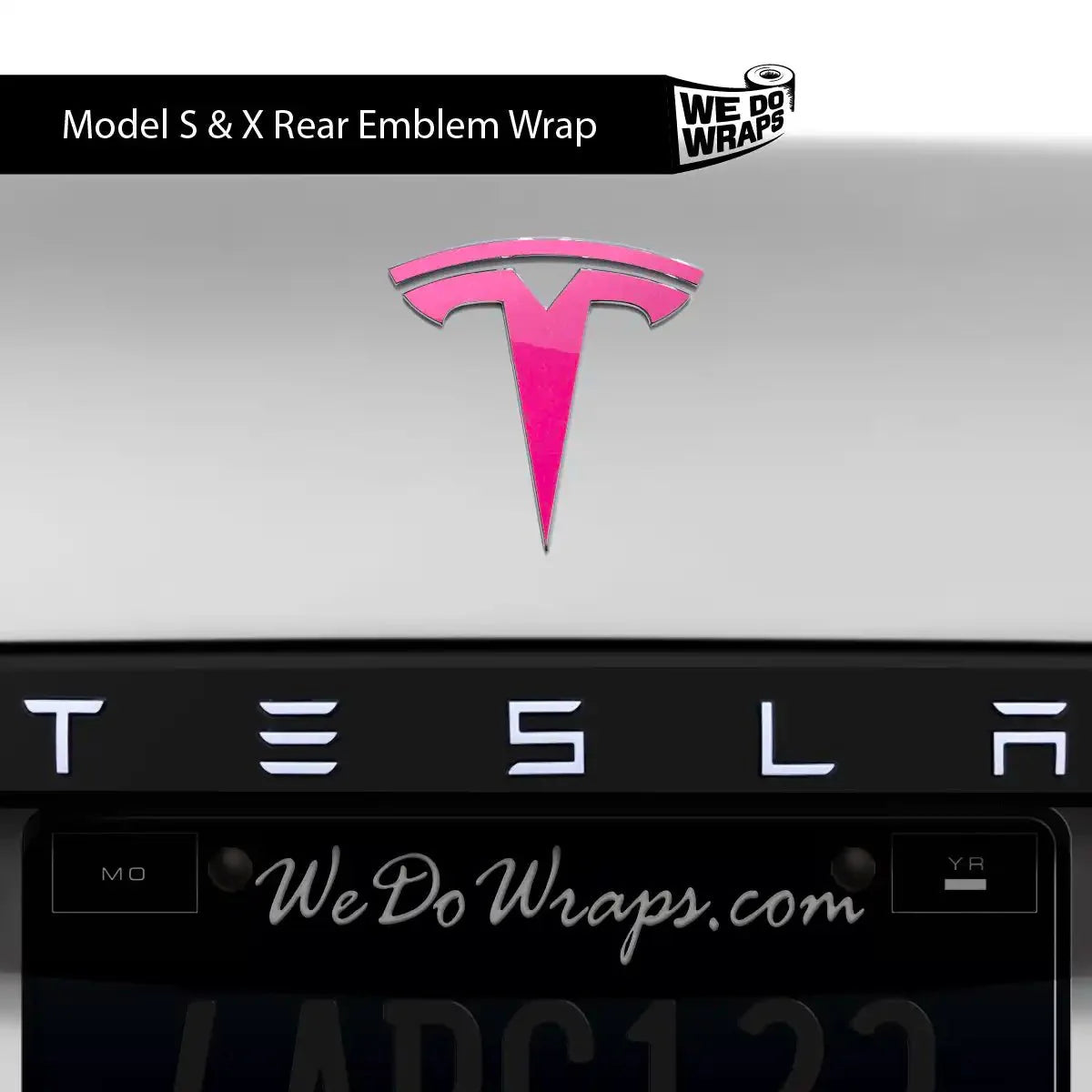 KPMF Gloss Momentum Pink Tesla Emblem Decals (Front + Back) | Model S