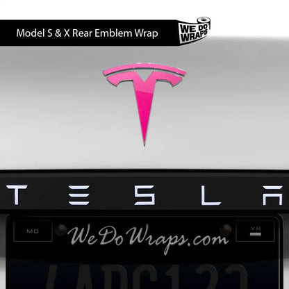 KPMF Gloss Momentum Pink Tesla Emblem Decals (Front + Back) | Model S