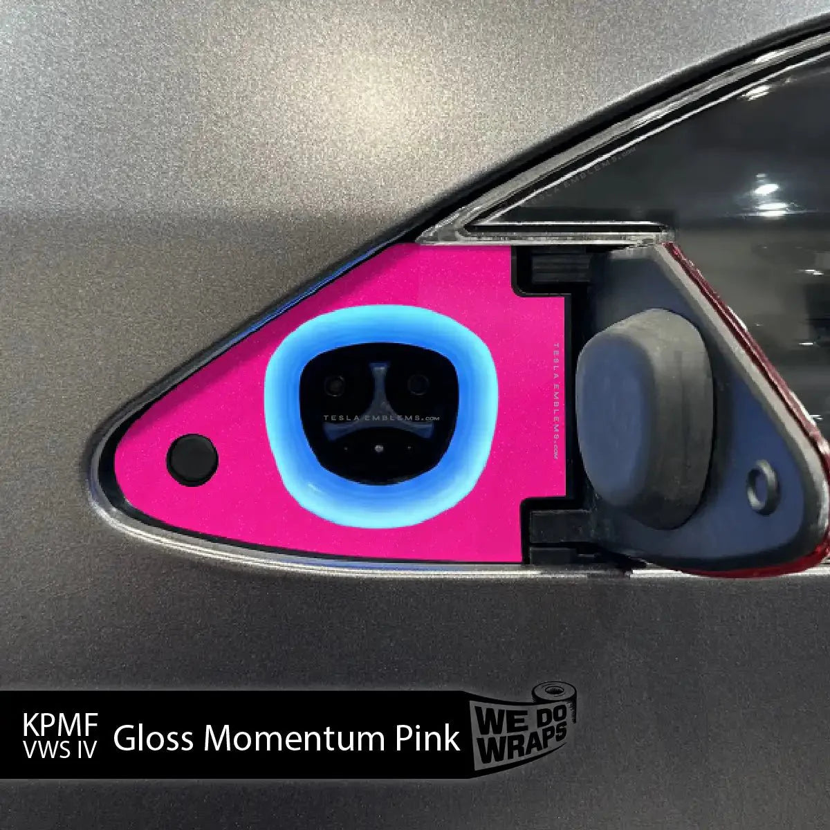 KPMF Gloss Momentum Pink Tesla Charge Port Wrap | Model S