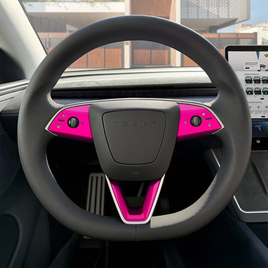 KPMF Momentum Pink Tesla Steering Wheel Trim Decal Kit | 3-piece Set | M3 Feb 2024-'25 Refresh