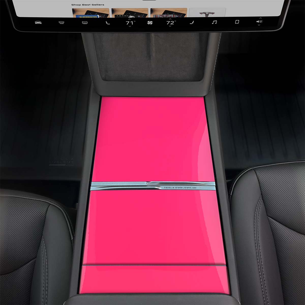 Avery Gloss Pool Party Pink | Tesla Center Console Wrap Kit | Model 3 '24-26 Refresh