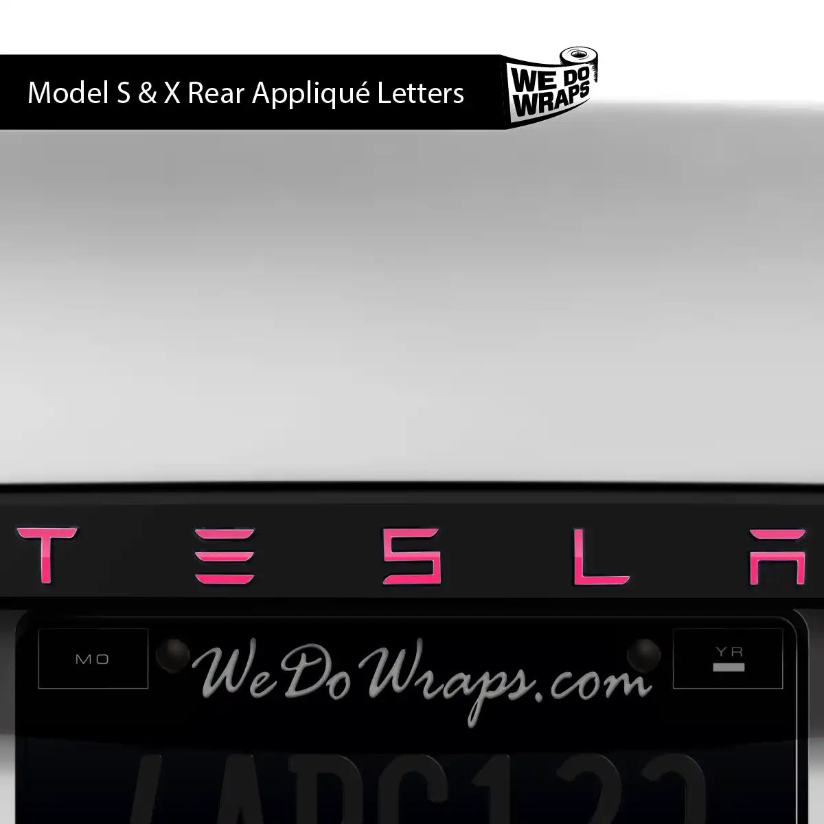 Avery Gloss Pool Party Pink Tesla Emblem Decals (Front + Back) | Model S