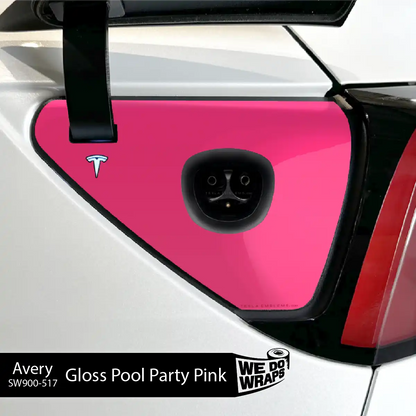 Avery Gloss Pool Party Pink Tesla Charge Port Wrap | Model 3