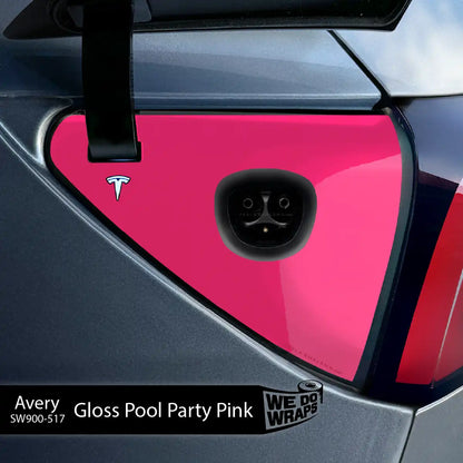Avery Gloss Pool Party Pink Tesla Charge Port Wrap | Model 3