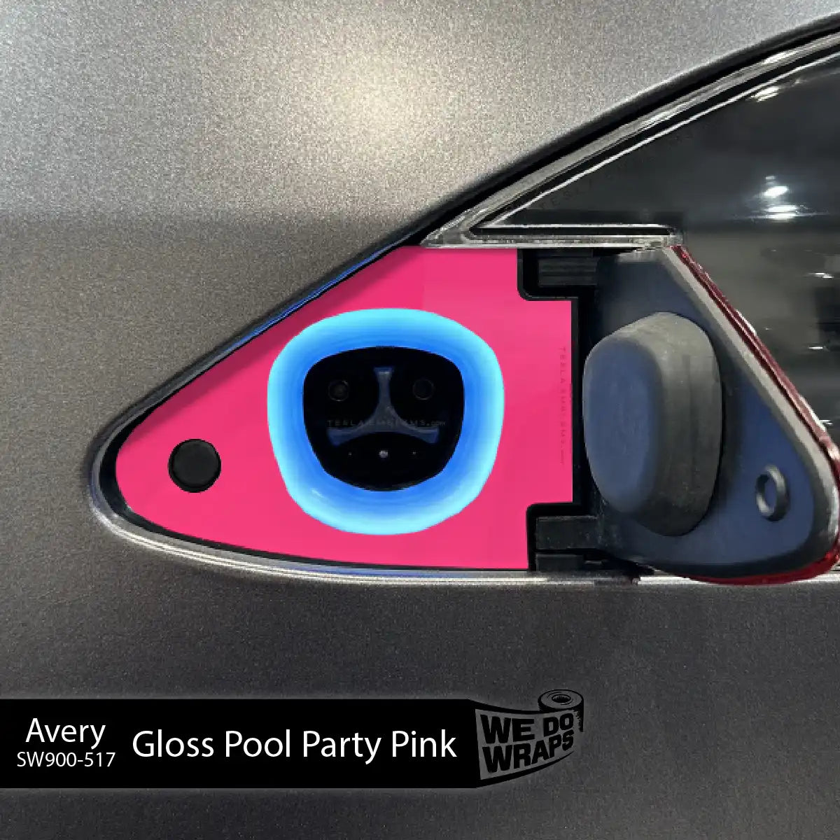 Avery Gloss Pool Party Pink Tesla Charge Port Wrap | Model S