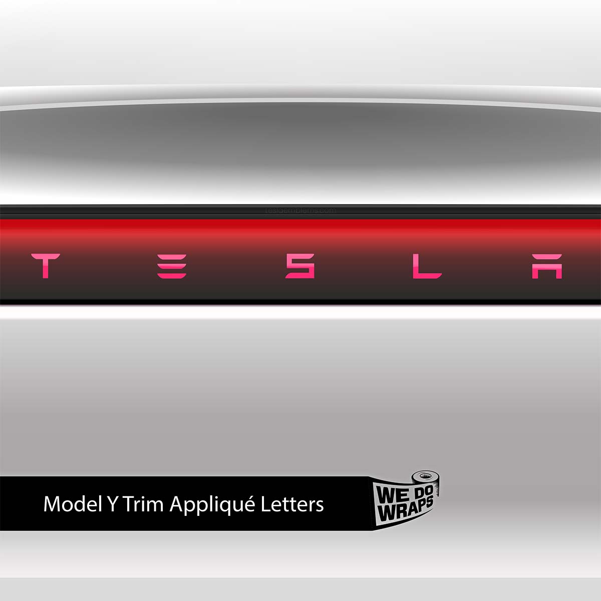 Avery Gloss Pool Party Pink Tesla Emblem Decals (Front + Back) | Model Y