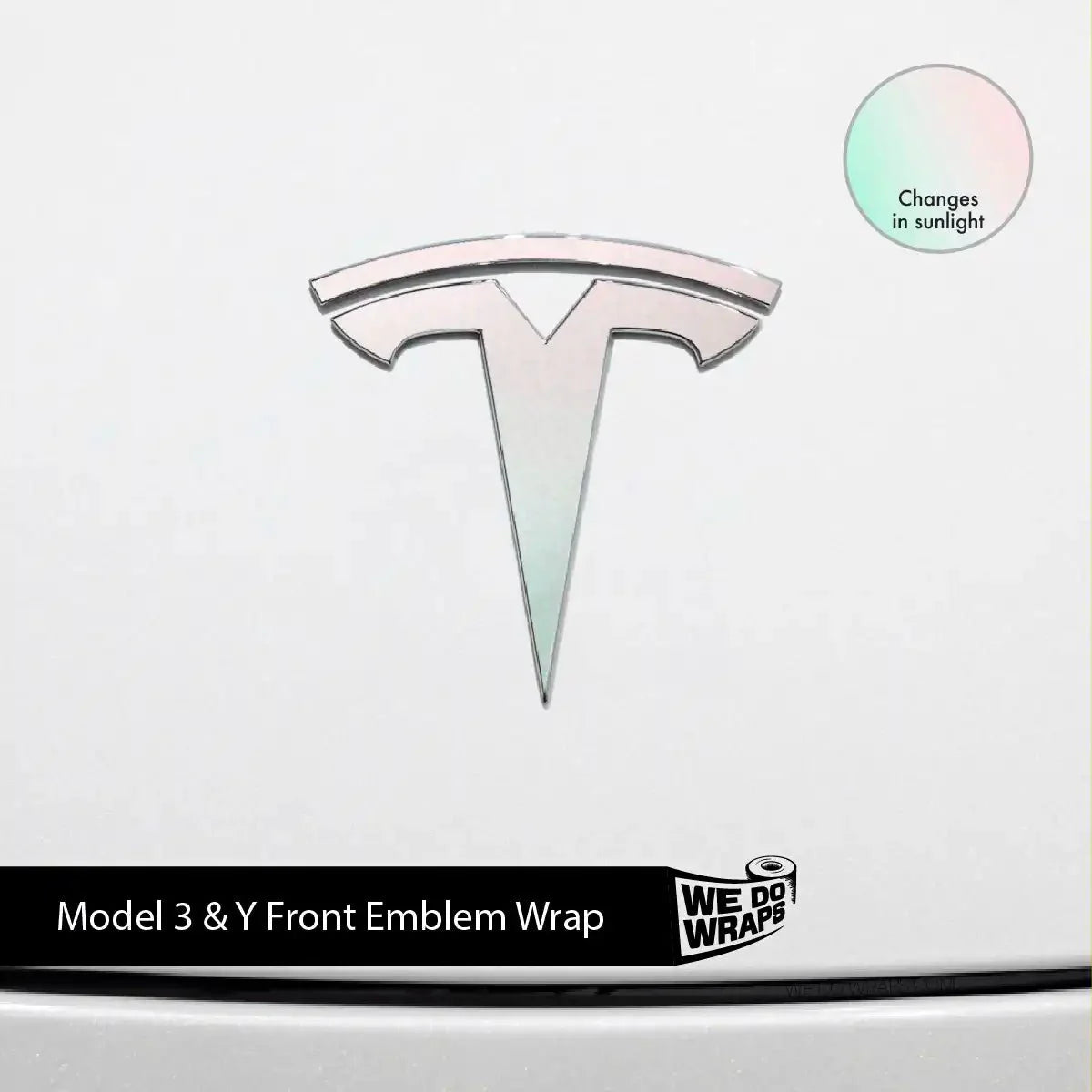 KPMF Matte Aurora Pearl Tesla Emblem Decals (Front + Back) | Model Y