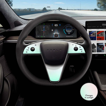 KPMF Matte Aurora Pearl Tesla Steering Wheel Trim Decal Kit (3pcs) | Model X ’21-26