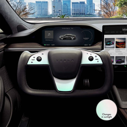 KPMF Matte Aurora Pearl Tesla Steering Wheel Trim Decal Kit (3pcs) | Model X ’21-26
