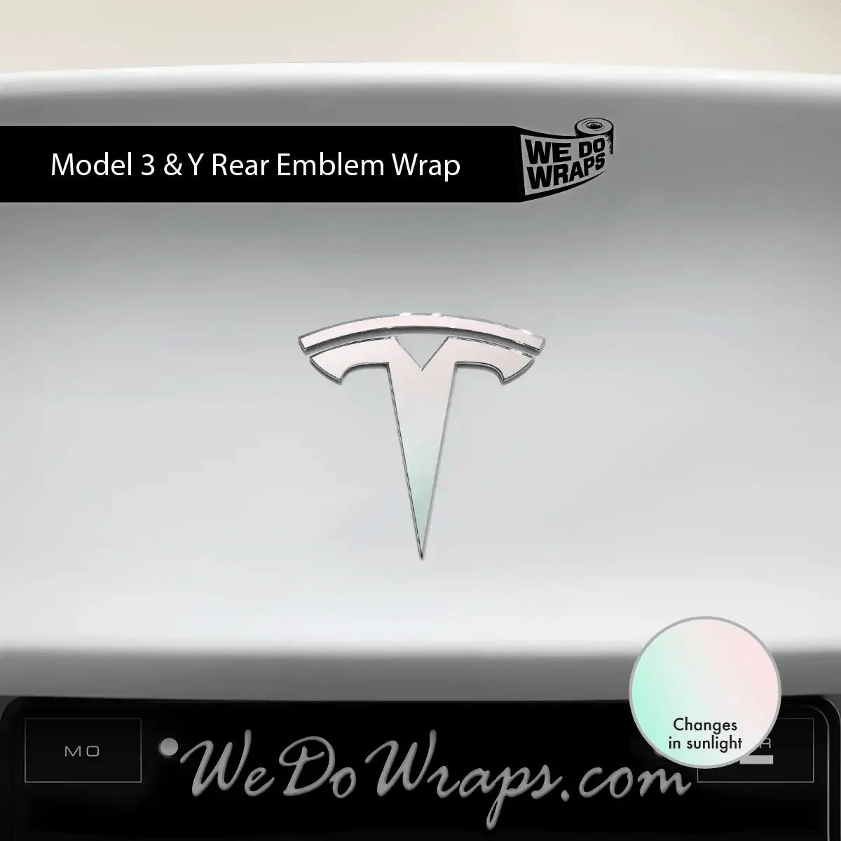 KPMF Matte Aurora Pearl Tesla Emblem Decals (Front + Back) | Model Y