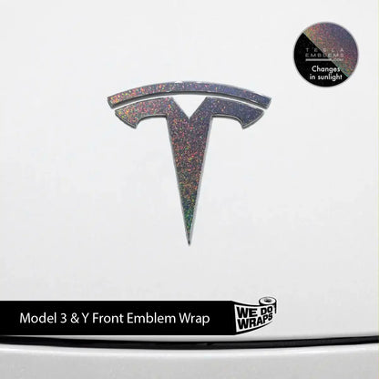 KPMF Morpheus Black Tesla Emblem Decals (Front + Back) | Model Y
