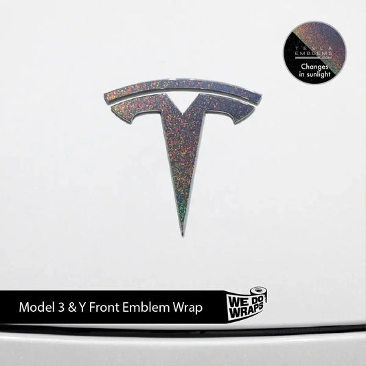KPMF Morpheus Black Tesla Emblem Decals (Front + Back) | Model Y