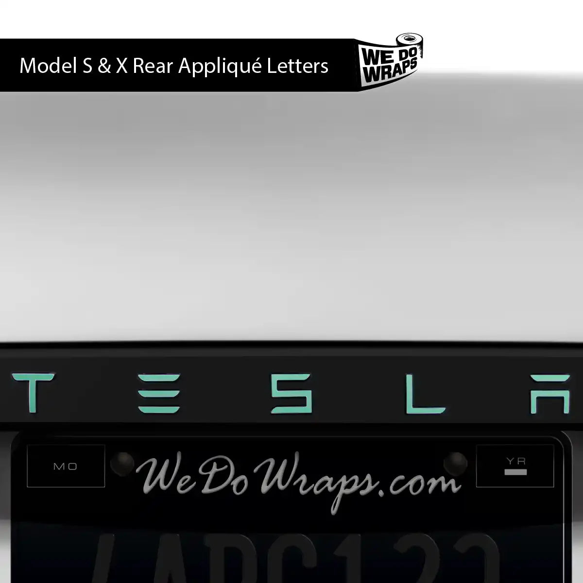 KPMF Satin Spearmint Tesla Emblem Decals (Front + Back) | Model S