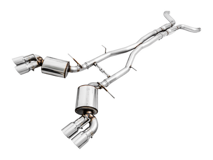 AWE Tuning Touring Edition Catback Exhaust for Gen6 Camaro SS / ZL1 - Resonated - Chrome Silver Tips (Quad Outlet) 3015-42092