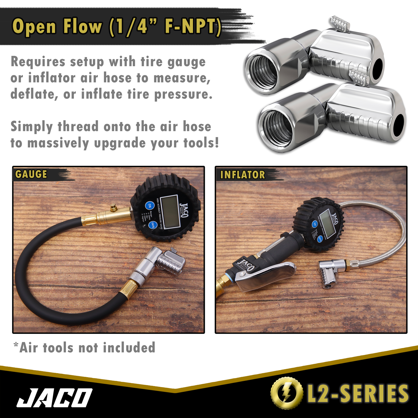 Lightning™ L2 Quick-Connect Tire Air Chuck - 1/4" F-NPT