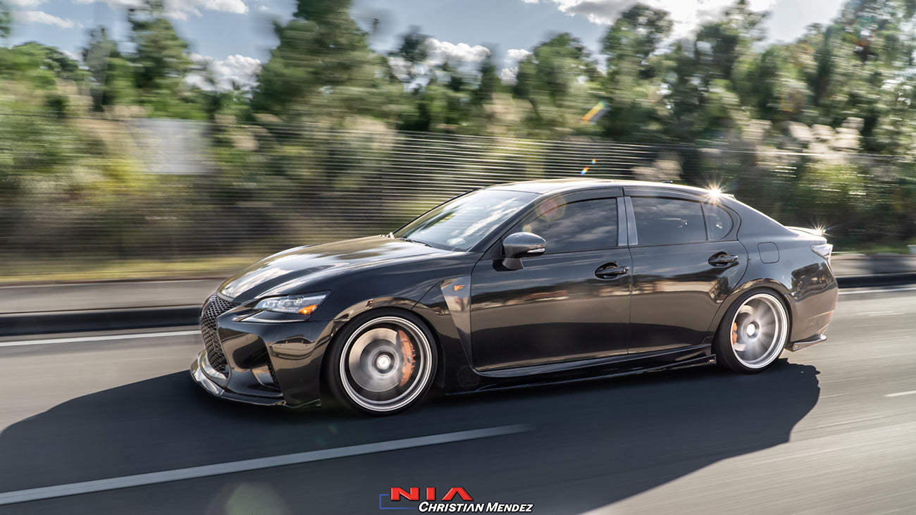Lexus GS-F NIA Full lip Body Kit 6pcs (Front Splitter, Side Skirt Rockers, Rear apron spats, Diffuser Bumper Extension) 2016-2020  in ABS
