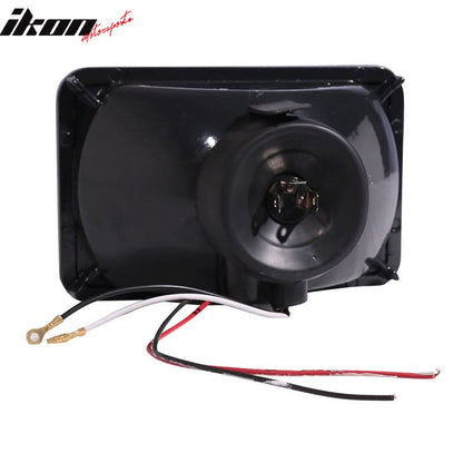 Universal 4X6 Square H4 Diamond Cut Style Clear Lens Headlight