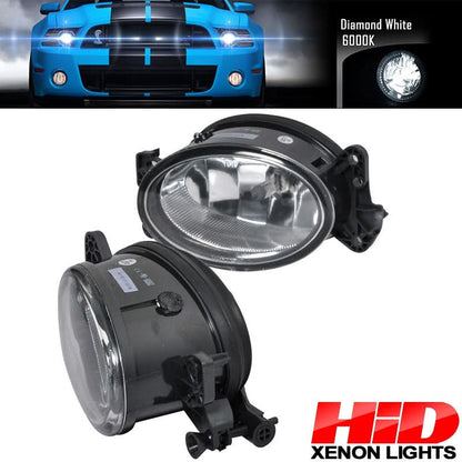 Winjet Fits 07-09 Benz W211 OE Fog Lights Clear+6000K Xenon HID