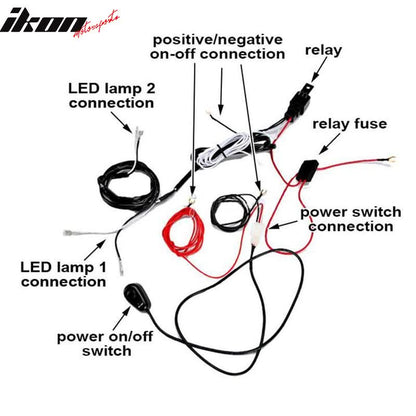 Universal Fog Light Lamp Wiring Harness Kit LED Light Bar Switch Relay
