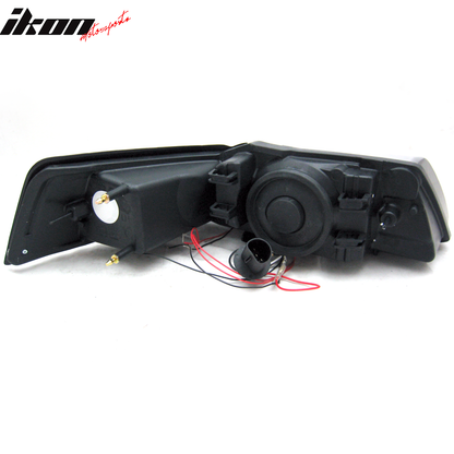 1999-2004 Ford Mustang Black Projector Headlights Lamps Amber Pair